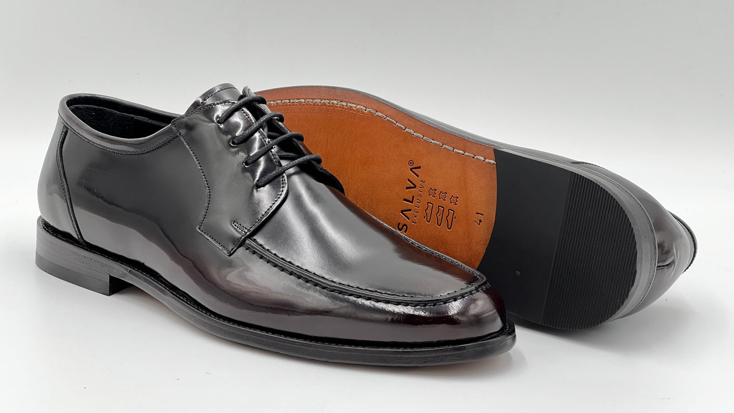 Bordo Deri Bağcıklı Naturel Kösele Erkek Ayakkabısı