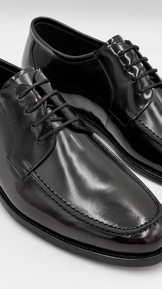 Bordo Deri Bağcıklı Naturel Kösele Erkek Ayakkabısı