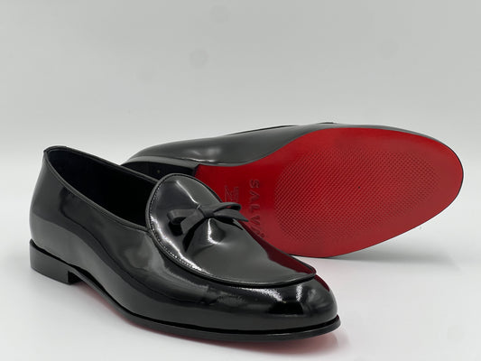 Siyah Deri Rugan Loafer Kırmızı Kösele Taban Erkek Ayakkabı