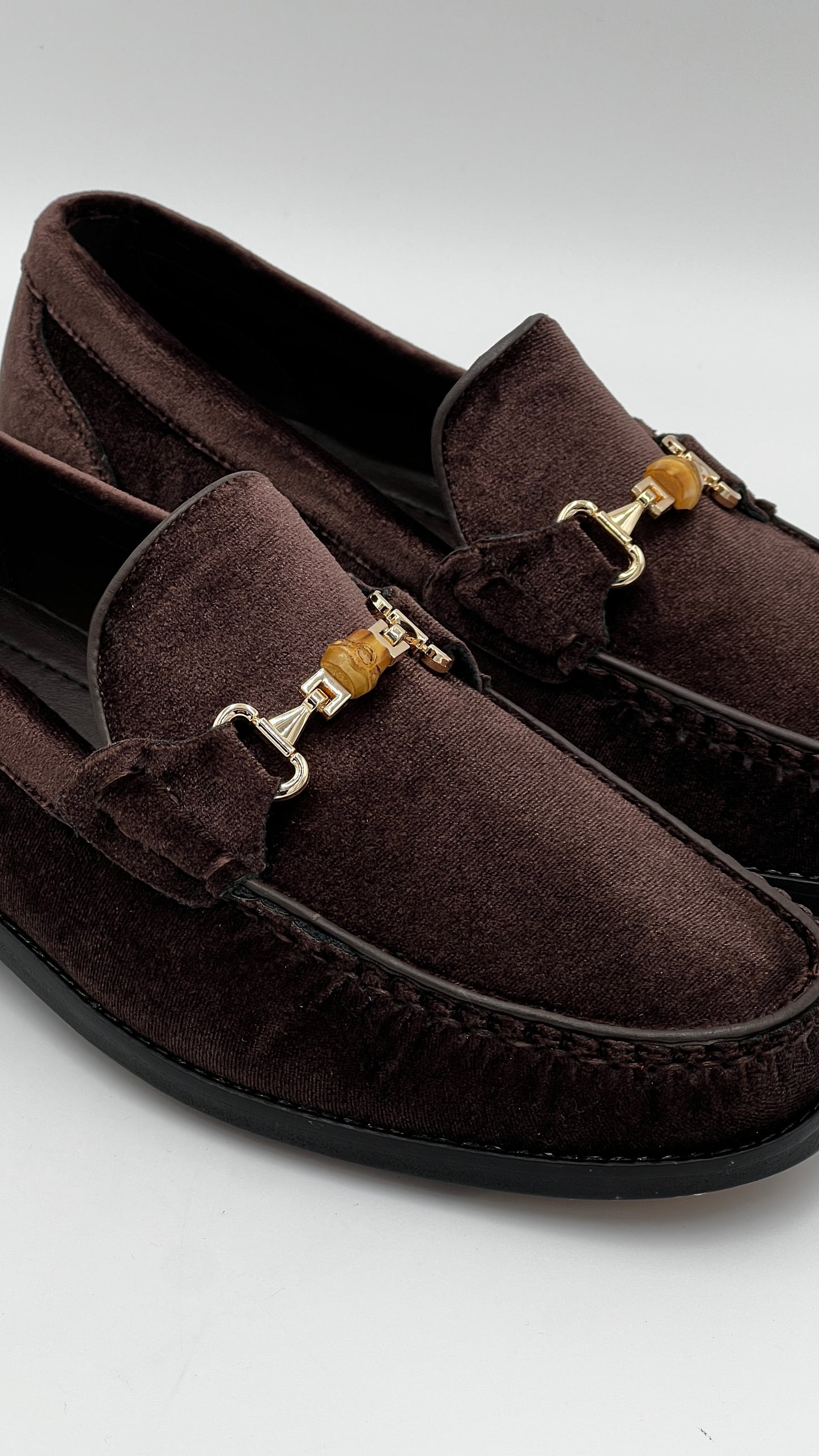 El Yapımı Loafer Kahverengi Kadife Erkek Ayakkabı