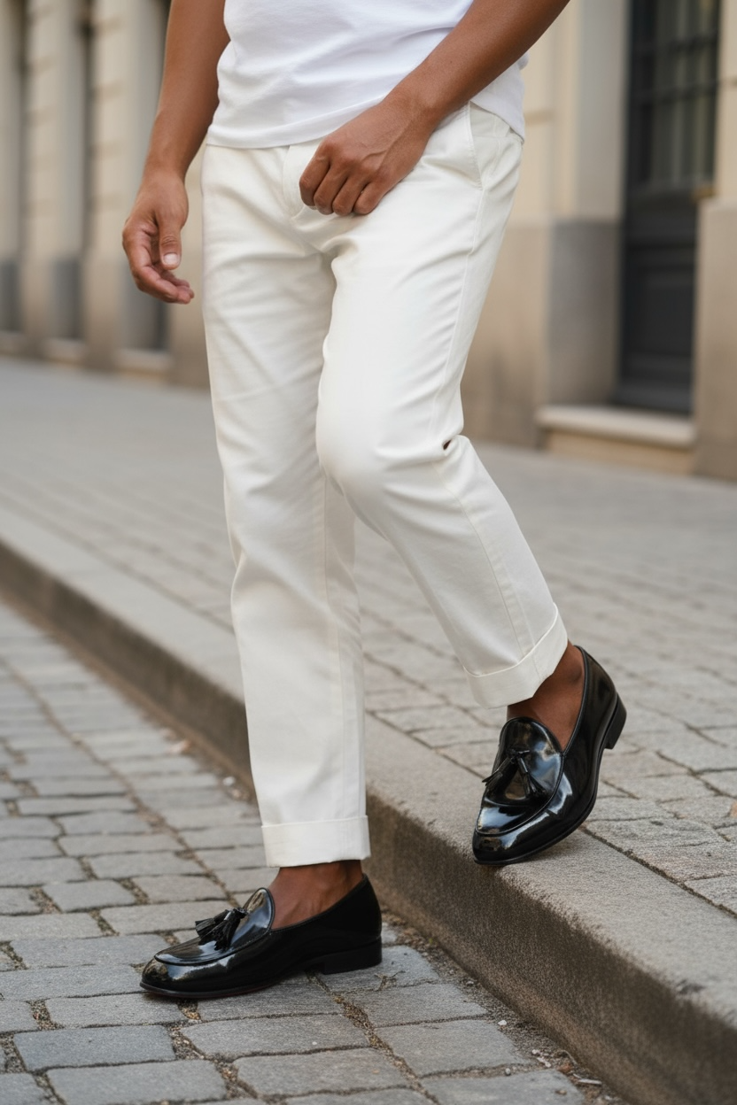 Siyah Deri Rugan Loafer Kırmızı Kösele Taban Erkek Ayakkabı