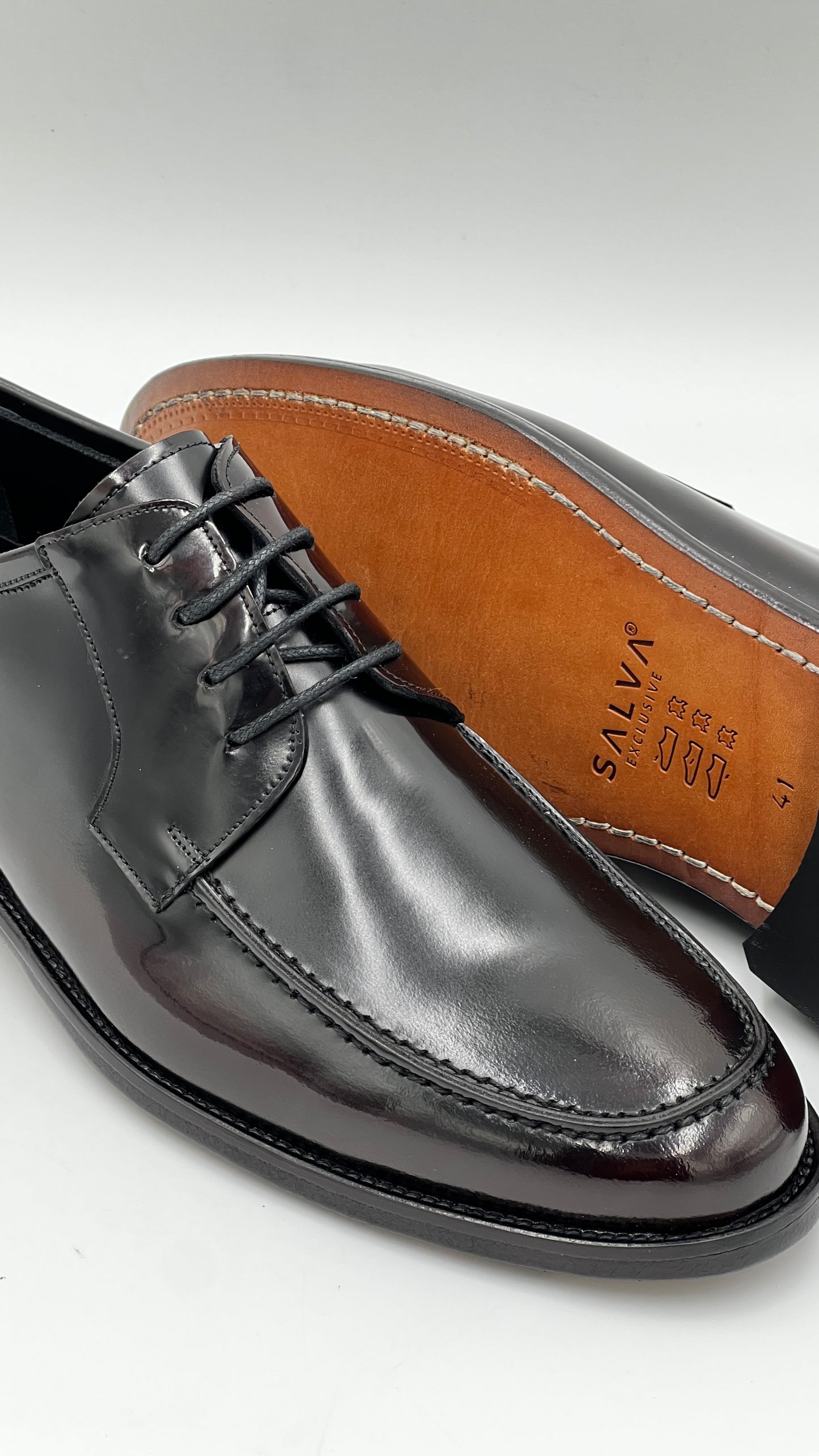 Bordo Deri Bağcıklı Naturel Kösele Erkek Ayakkabısı