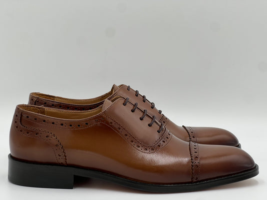 Hakiki Deri Taba Bağcıklı Erkek Kösele Ayakkabı