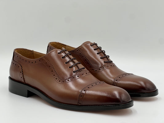 Hakiki Deri Taba Bağcıklı Erkek Kösele Ayakkabı