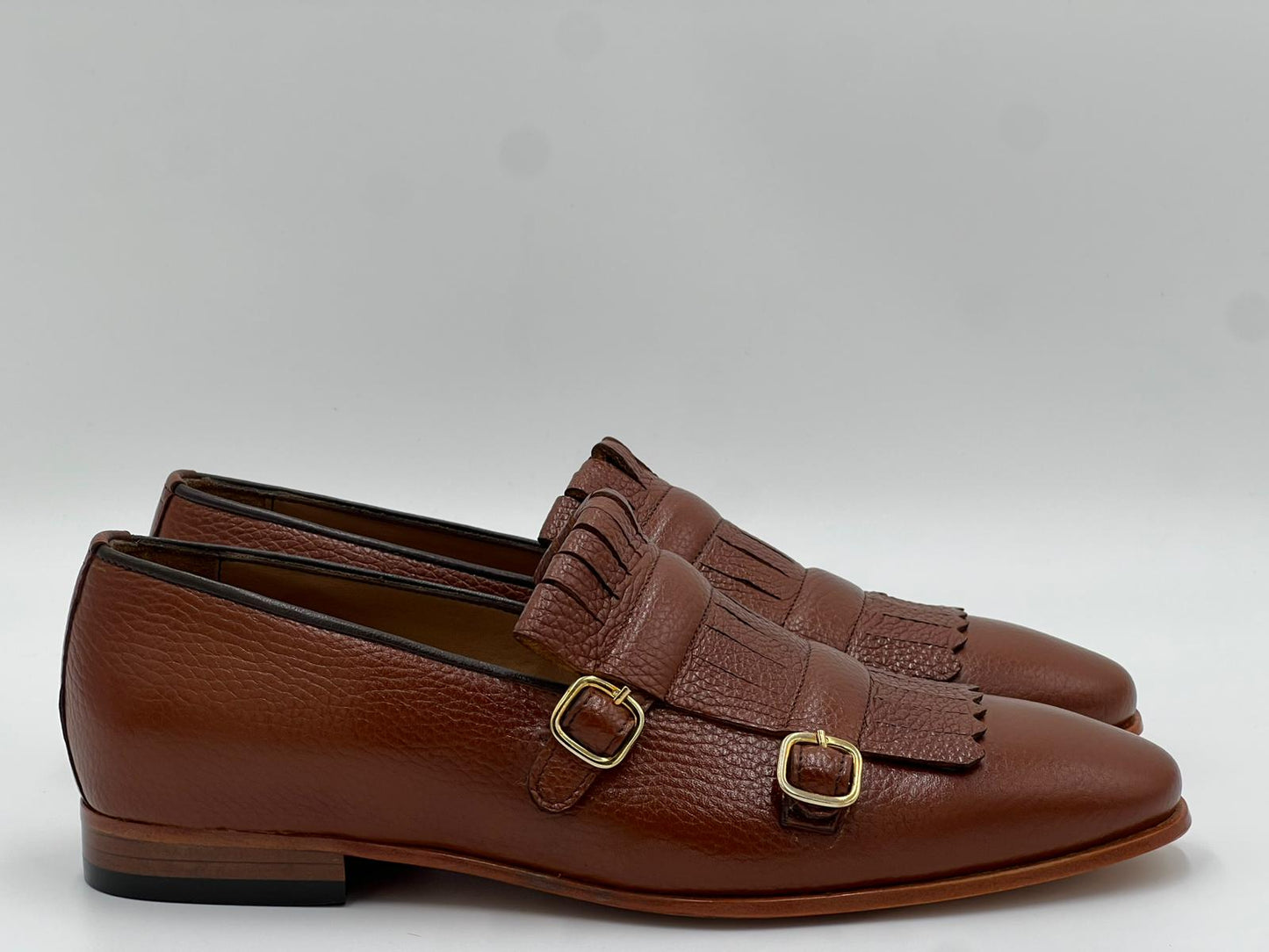 Taba Monkstrap Gold Toka Püsküllü Erkek Ayakkabı