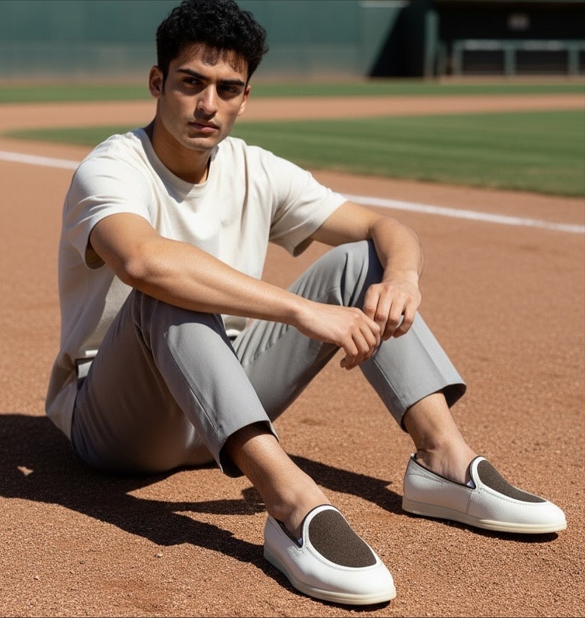 Bej Deri Kahverengi Kaşe Kombinli Hakiki Deri Erkek Ayakkabı