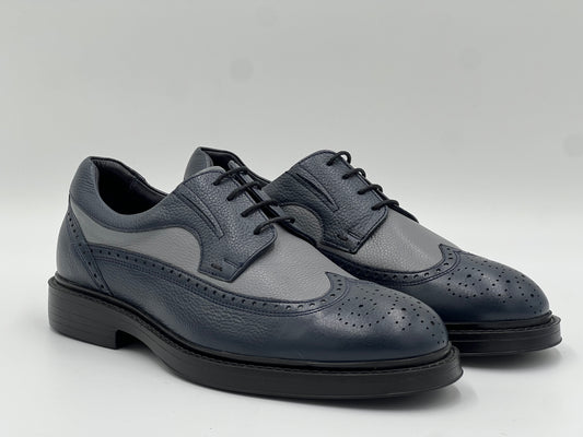 Hakiki Deri Yumuşak Eva Taban Erkek Lacivert Bağcıklı Ayakkabı